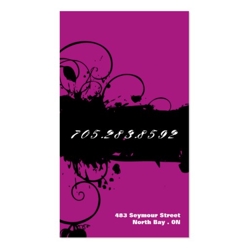 Makeup Artist Business Card - Grunge Splatter Pink (back side)