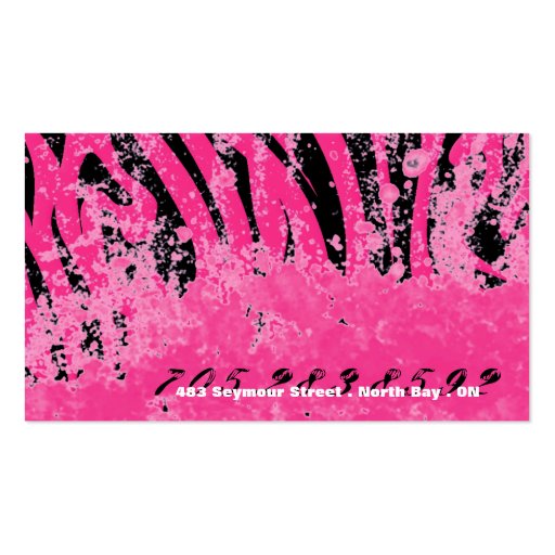 Makeup Artist Business Card - Grunge Zebra Print (back side)