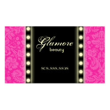 Makeup Artist Business Card Lights Pink Black