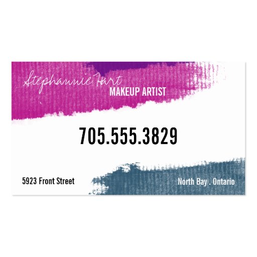 Makeup Artist Business Card Modern Grunge Monogram (back side)