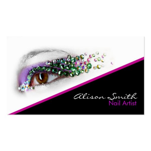 Makeup artist business card template (front side)