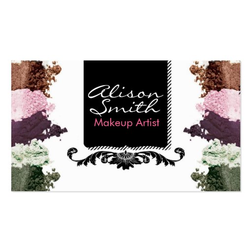 Makeup artist business card template (front side)