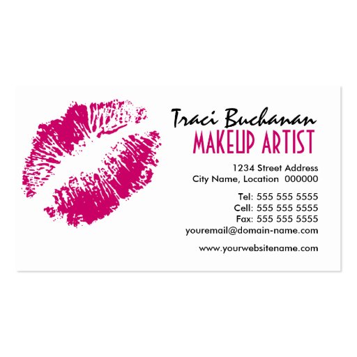 Makeup Artist Business Cards (back side)