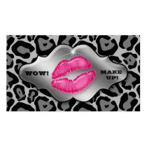 Makeup Artist Business Cards Animal Leopard Silver