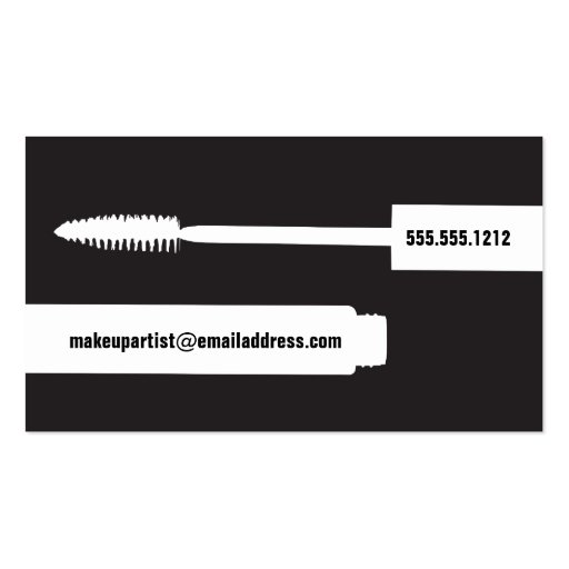 Makeup artist business cards black-white (back side)