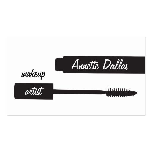 Makeup artist business cards black-white (front side)