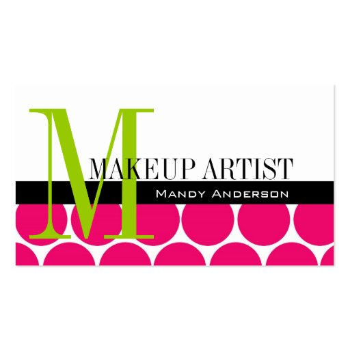 Makeup Artist Business Cards Hot Pink (front side)
