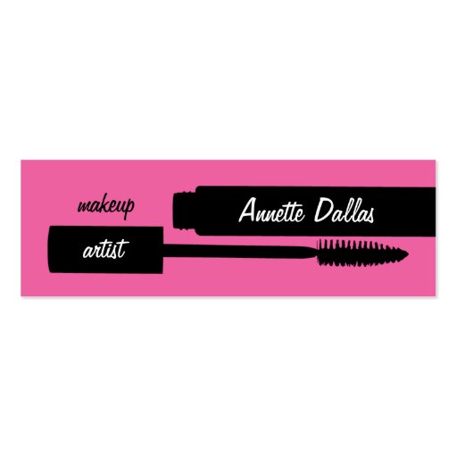 Makeup artist business cards pink (front side)