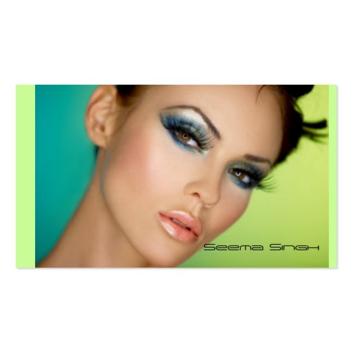 Makeup Artist cosmetics Full Face Business Card (front side)