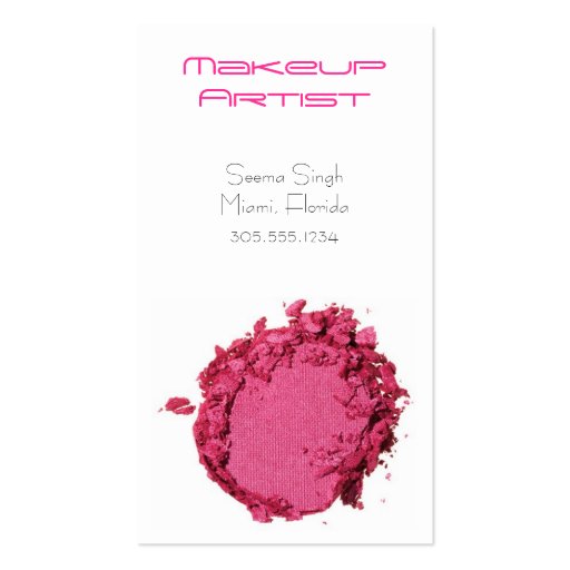 Makeup Artist cosmetics lips white flower Business Card (back side)