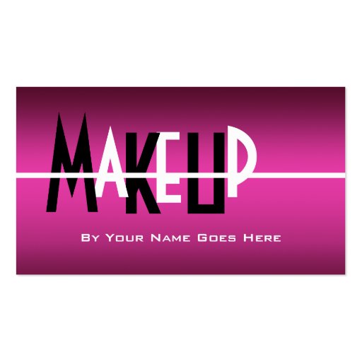 Makeup artist cosmetics pink black white business card templates (front side)