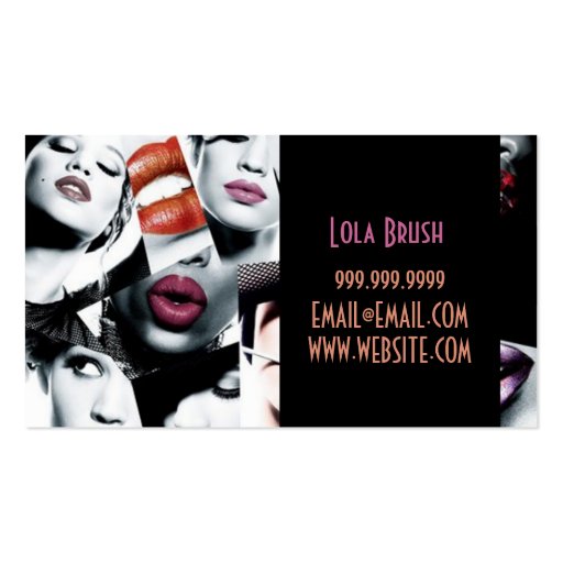 Makeup Artist, Cosmetologist, Beauty, Salon Business Card Templates (back side)
