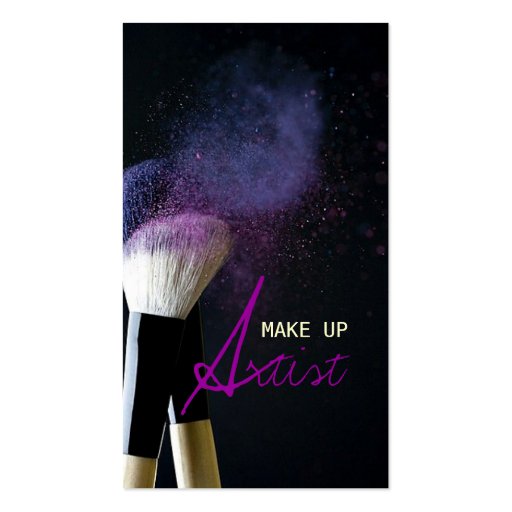MakeUp Artist , Cosmetologist, Beauty, Salon Business Card Templates (front side)