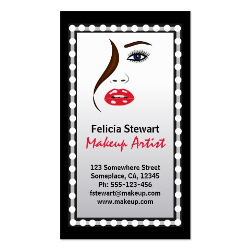 Makeup Artist Cosmetologist Business Card (back side)