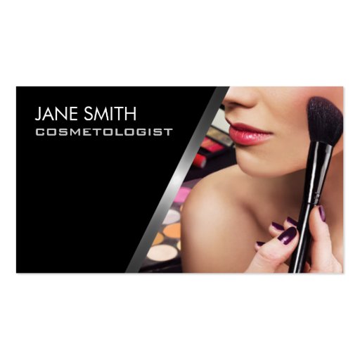 Makeup Artist Cosmetologist Cosmetology Elegant Business Cards (front side)