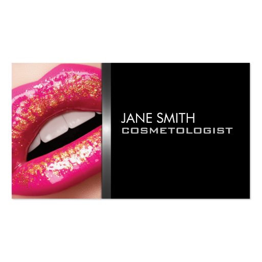 Makeup Artist Cosmetologist Cosmetology Elegant Business Card Templates (front side)