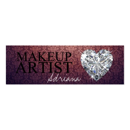Makeup artist diamond business cards (front side)