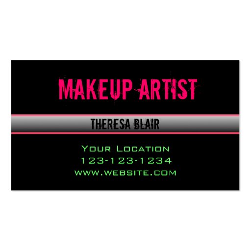 Makeup Artist Edgy Business Card (back side)
