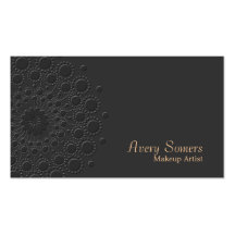 Makeup Artist Elegant Faux Embossed  Black Business Cards