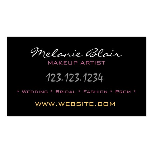 Makeup Artist Gold Eye Business Card (back side)