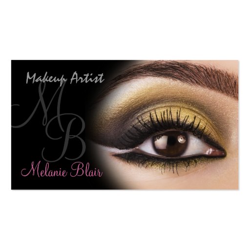 Makeup Artist Gold Eye Business Card (front side)