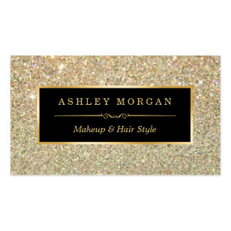 Makeup Artist Hair Stylist Funky Gold Glitter Business Card
