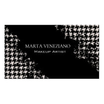 Makeup Artist III Cosmetologist Houndstooth business cards by StylishBusinessCards Makeup Artist III Cosmetologist Houndstooth business cards
