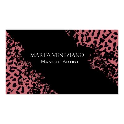 Makeup Artist III Professional Cosmetology Leopard Business Card Template