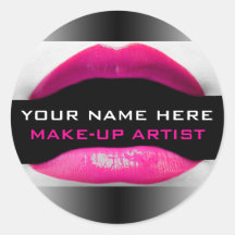MakeUp Artist Labels Round Sticker