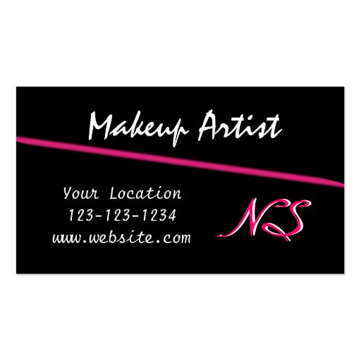 Makeup Artist Lips Black Business Card (back side)