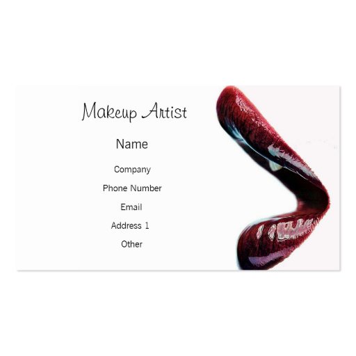 Makeup Artist - Lips Business Cards (front side)