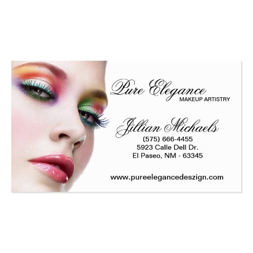 Makeup Artist Make Up Woman Business Card (front side)