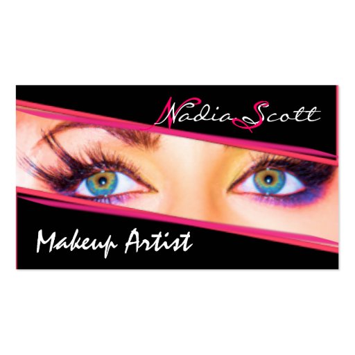 Makeup Artist Monogram Business Card (front side)