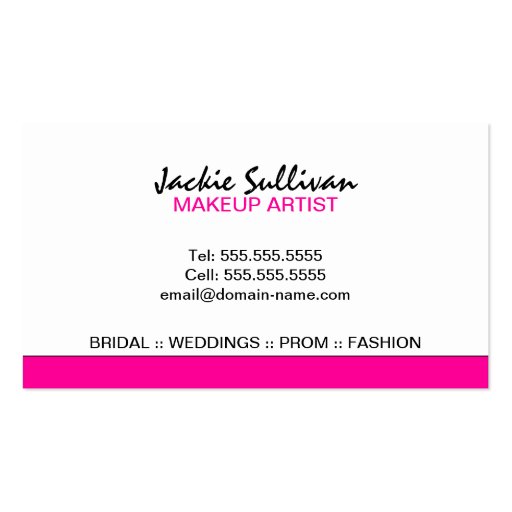 Makeup Artist Monogram Business Cards (back side)