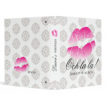 Makeup Artist Portfolio Binder Pink Lips Damask