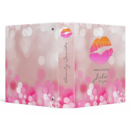 Makeup Artist Portfolio Binder Pink Lips & Lights binder