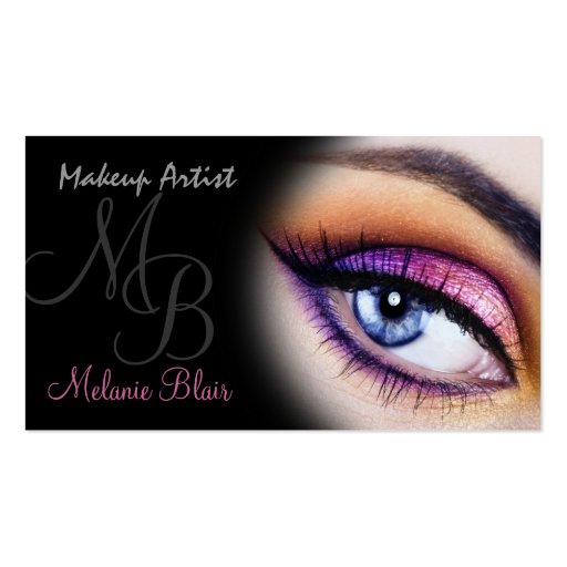 Makeup Artist Purple Blue Eye Business Card (front side)