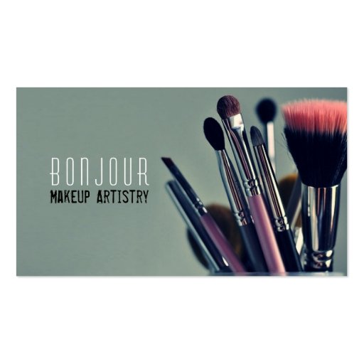 MakeUp Artist, Salon, Beauty, Cosmetologist Business Card Template (front side)