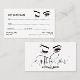 Makeup Artist Wink Eye Beaut Certificate Gift Card Zazzle