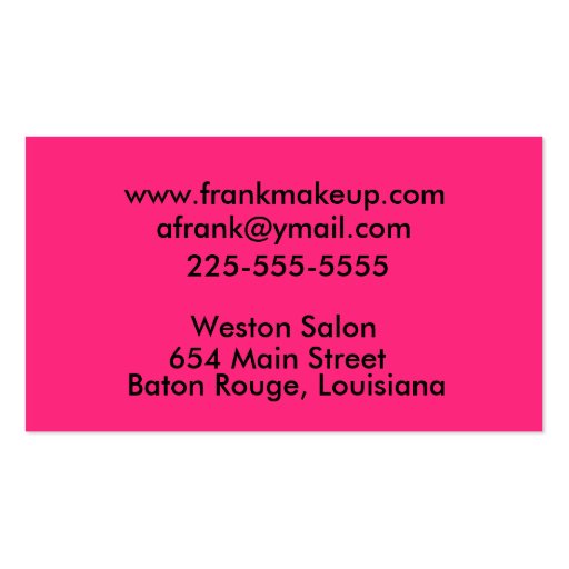 Makeup Business Card (back side)