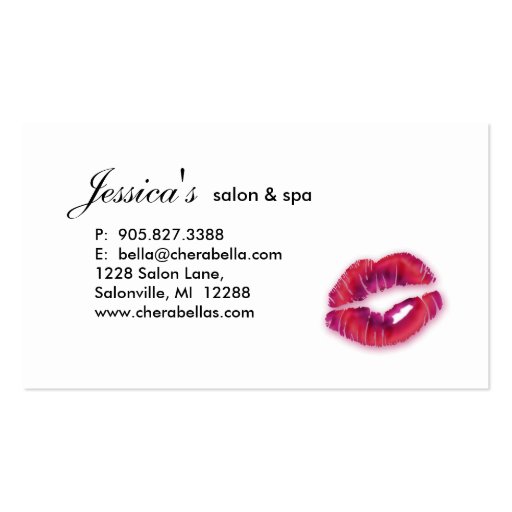 Makeup Business Card Butterfly Woman Colorful (back side)