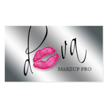 Makeup Business Card Diva Pink Glossy Lips