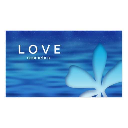 Makeup Business Card Flower Blue Cosmetics