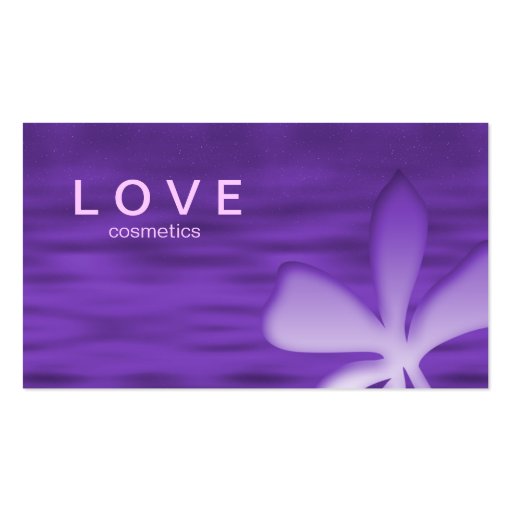 Makeup Business Card Flower Purple Cosmetics (front side)
