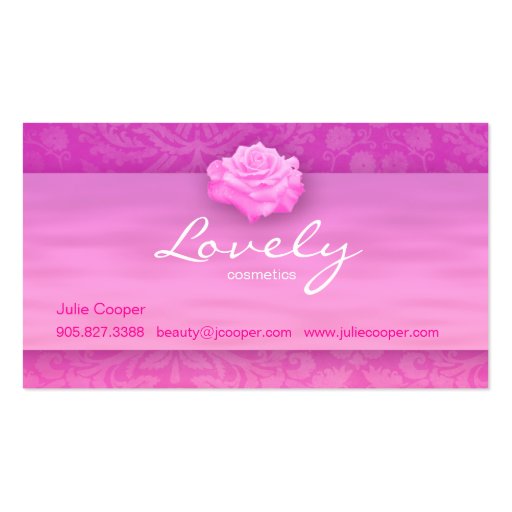 Makeup Business Card Flower Rose Pink Cosmetics 2 (back side)