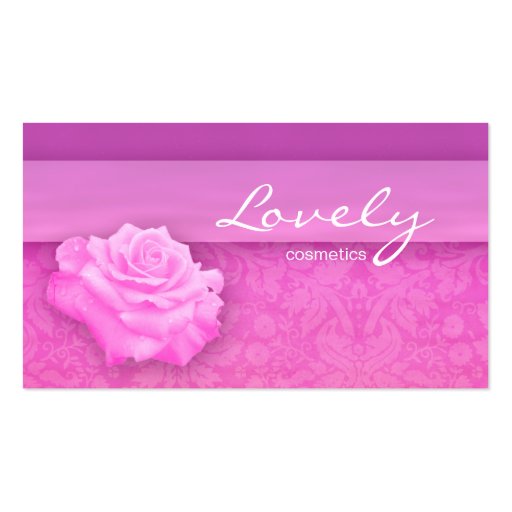 Makeup Business Card Flower Rose Pink Cosmetics 2 (front side)