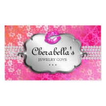 Makeup Business Card Lace Pink Orange Lips