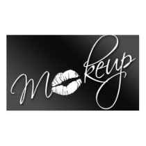 Makeup Business Card Lips Black White business cards