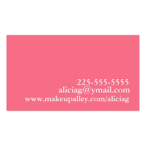 Makeup Business Card Templates (back side)