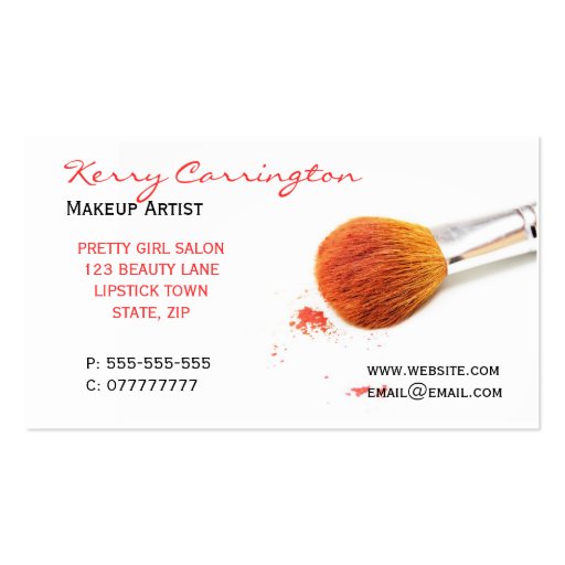 Makeup business cards (front side)